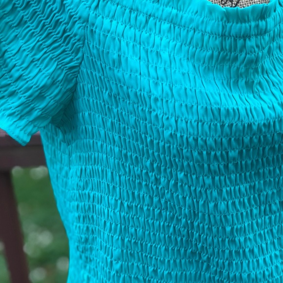 Belle summer short sleeves sky aqua top - Picture 4 of 11